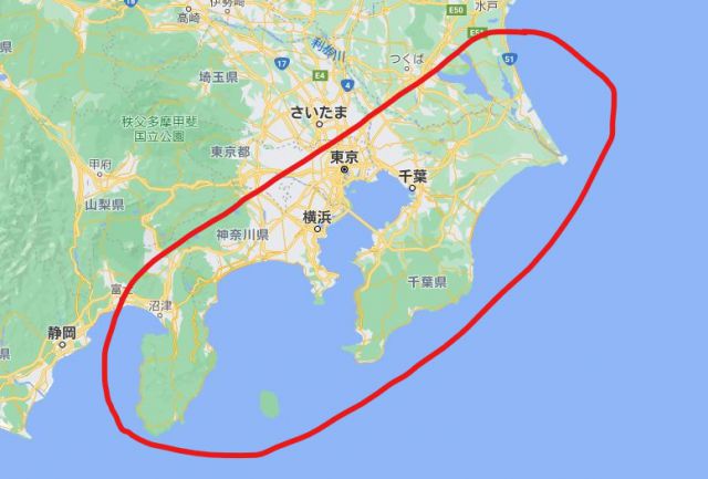 太平洋側の地図